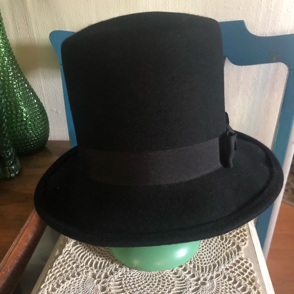 Vintage Black Wool Top Hat - Picture 6 of 13